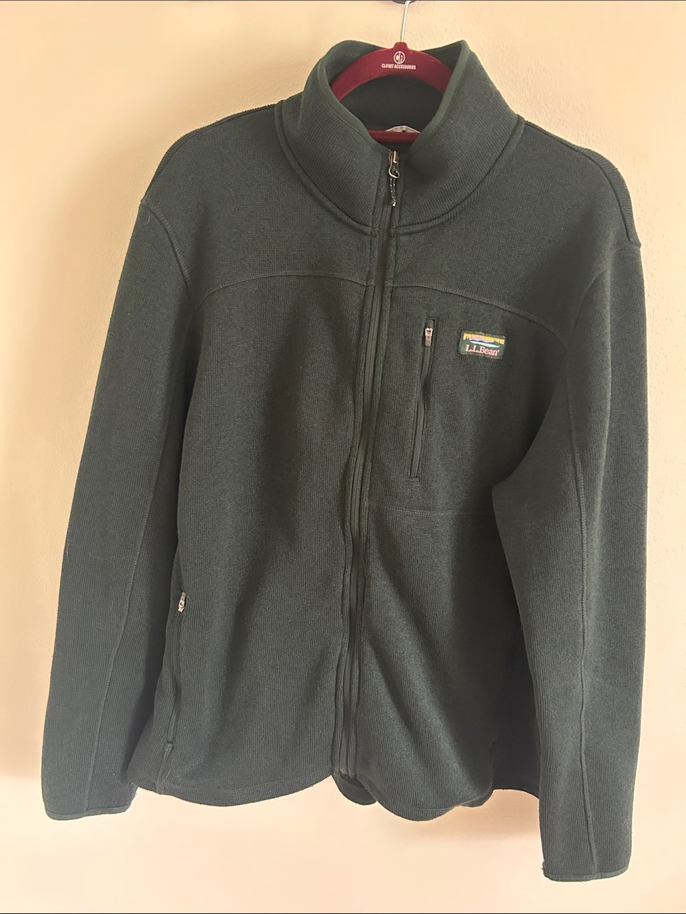 L.L. Bean Men's Dark Green Full-Zip Fleece Jacket